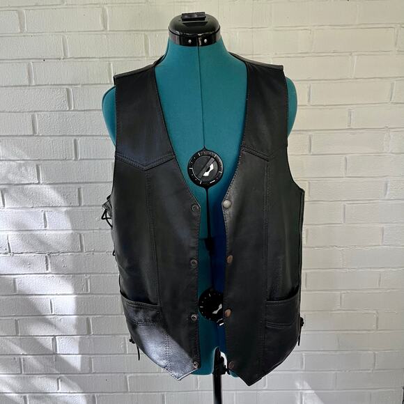 Vintage 90s leather biker vest - Picture 6 of 7